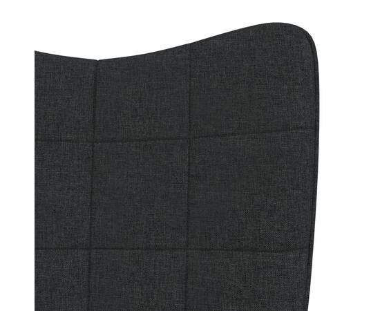 Scaun balansoar cu taburet, negru, textil, 5 image