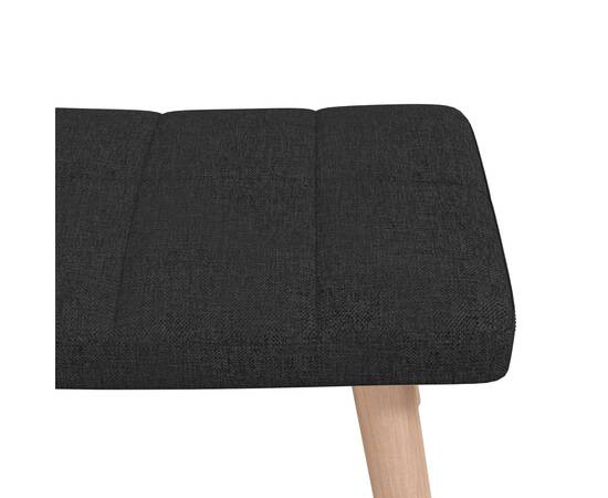 Scaun balansoar cu taburet, negru, textil, 6 image