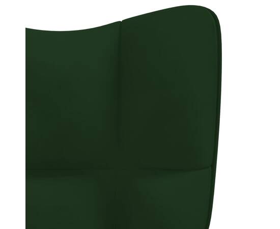 Scaun de relaxare, verde închis, catifea, 6 image