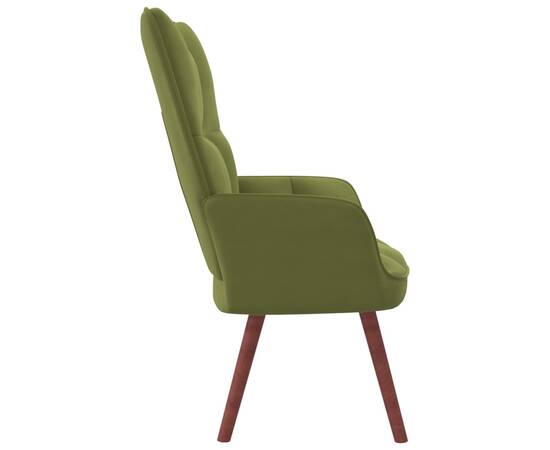 Scaun de relaxare, verde deschis, catifea, 4 image