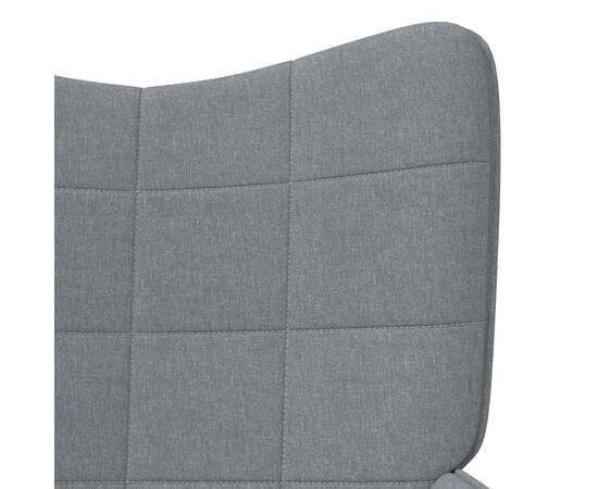 Scaun de relaxare cu taburet, gri deschis, 62x68,5x96 cm textil, 6 image