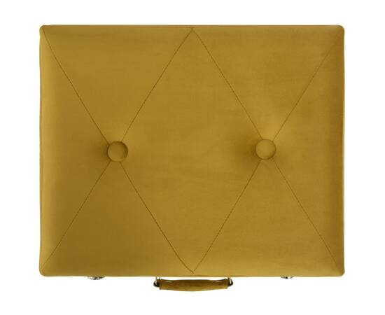 Taburet de depozitare, galben muștar, 40 cm, catifea, 6 image