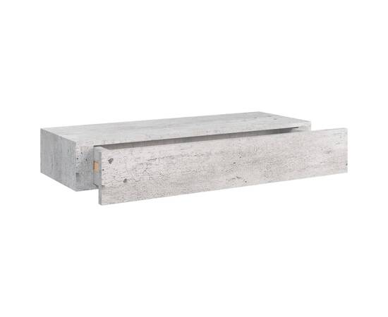 Dulap de perete cu sertar, gri beton, 60x23,5x10 cm, mdf, 7 image