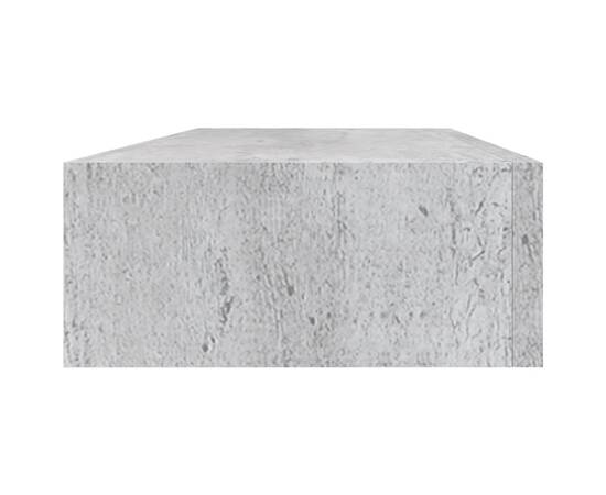 Dulap de perete cu sertar, gri beton, 60x23,5x10 cm, mdf, 5 image