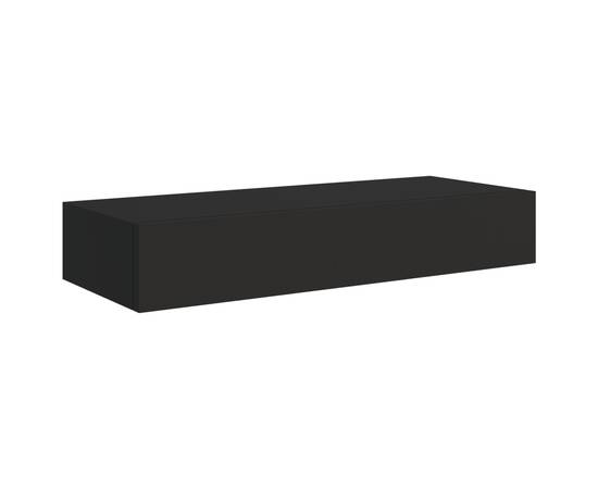Dulap de perete cu sertar, negru, 60x23,5x10 cm, mdf, 2 image