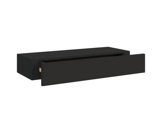 Dulap de perete cu sertar, negru, 60x23,5x10 cm, mdf, 7 image