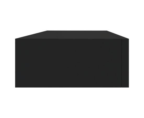 Dulap de perete cu sertar, negru, 60x23,5x10 cm, mdf, 5 image