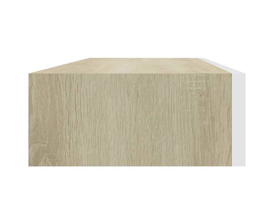 Dulap de perete cu sertar, stejar și alb, 60x23,5x10 cm, mdf, 5 image