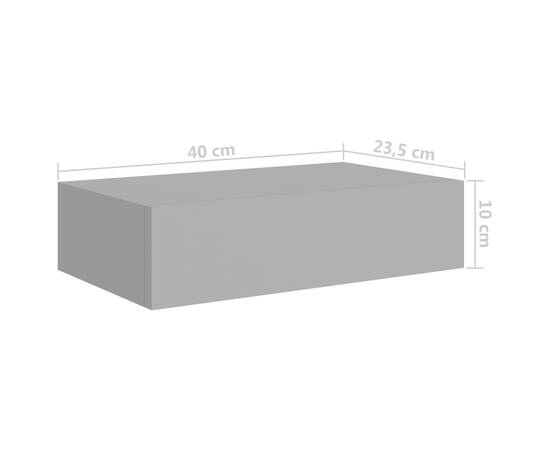 Dulap de perete cu sertare, gri, 40x23,5x10 cm, mdf, 9 image