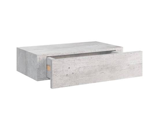 Dulap de perete cu sertare, gri beton, 40x23,5x10 cm, mdf, 6 image