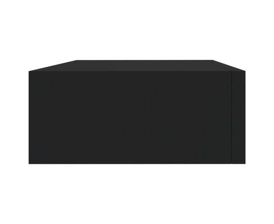 Dulap de perete cu sertare, negru, 40x23,5x10 cm, mdf, 5 image