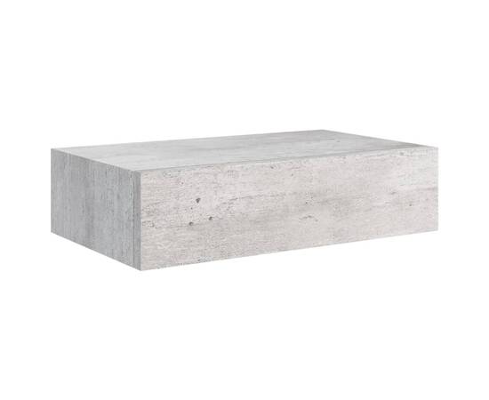 Dulapuri de perete cu sertar 2 buc. gri beton 40x23,5x10 cm mdf, 4 image