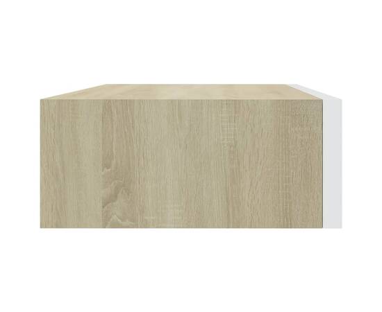 Dulapuri de perete cu sertar 2 buc stejar/alb 40x23,5x10 cm mdf, 6 image