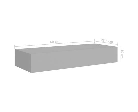 Dulapuri de perete cu sertare, 2 buc. gri, 60x23,5x10 cm, mdf, 10 image