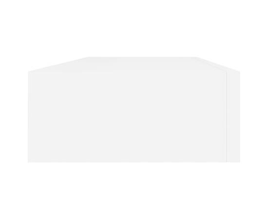 Raft de perete cu sertar, alb, 60x23,5x10 cm, mdf, 5 image