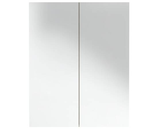 Dulap de baie cu oglindă, alb și stejar, 60x15x75 cm, mdf, 6 image