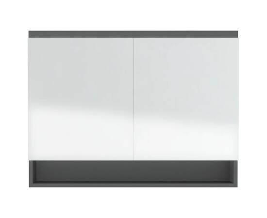 Dulap de baie cu oglindă, gri, 80x15x60 cm, mdf, 6 image