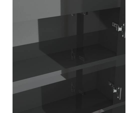 Dulap de baie cu oglindă, gri strălucitor, 80x15x60 cm, mdf, 3 image