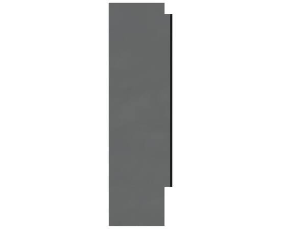 Dulap de baie cu oglindă, gri strălucitor, 80x15x60 cm, mdf, 7 image