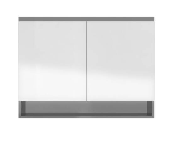 Dulap de baie cu oglindă, gri strălucitor, 80x15x60 cm, mdf, 6 image