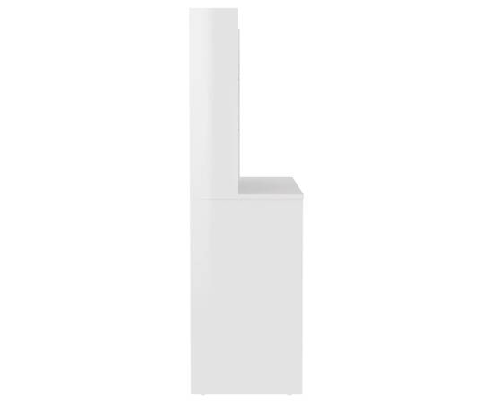 Masă de machiaj cu lumini led, alb lucios, 100x40x135 cm, mdf, 4 image