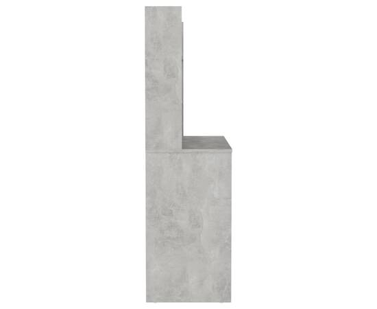 Masă machiaj cu lumini led, gri beton, 100x40x135 cm , mdf, 4 image