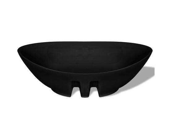 Chiuvetă ceramică ovală neagră cu gură de scurgere 59 x 38,5 cm, 6 image