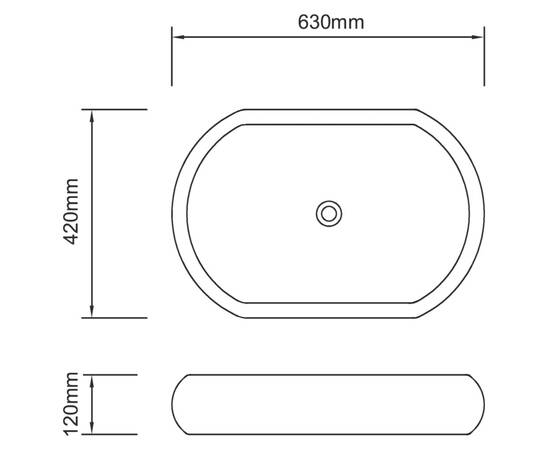 Chiuvetă ovală pentru baie din ceramică, alb, 6 image