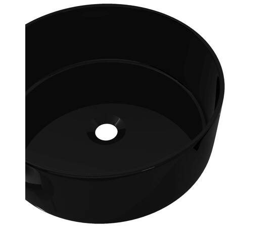 Bazin chiuvetă ceramic, rotund negru 40x15 cm, 4 image