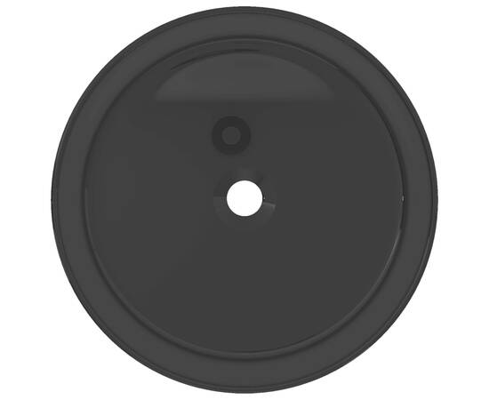 Bazin chiuvetă ceramic, rotund negru 40x15 cm, 3 image