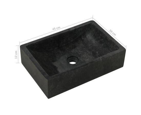 Chiuvetă, negru, 45 x 30 x 12 cm, marmură, 8 image