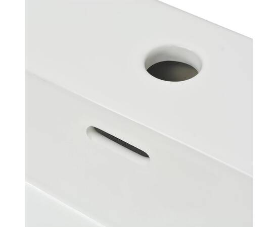 Chiuvetă baie, orificiu robinet, ceramică, 76x42,5x14,5 cm, alb, 5 image