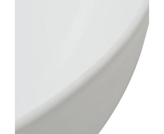Chiuvetă baie din ceramică, triunghiulară, 50,5x41x12 cm, alb, 4 image