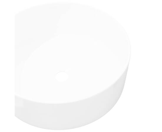 Chiuvetă de baie din ceramică, rotundă, 40 x 15 cm, alb, 4 image
