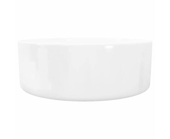 Chiuvetă de baie din ceramică, rotundă, 40 x 15 cm, alb, 5 image