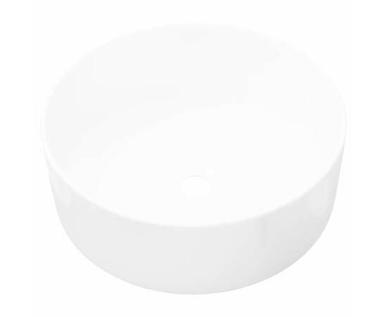 Chiuvetă de baie din ceramică, rotundă, 40 x 15 cm, alb, 2 image