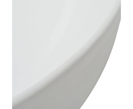 Chiuvetă de baie din ceramică, rotundă, 41,5 x 13,5 cm, alb, 4 image
