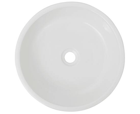 Chiuvetă de baie din ceramică, rotundă, 42 x 12 cm, alb, 3 image