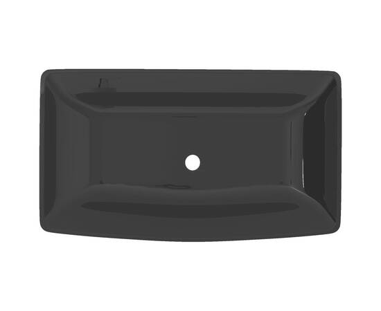 Chiuveta baie din ceramică, dreptunghiular, negru, 3 image
