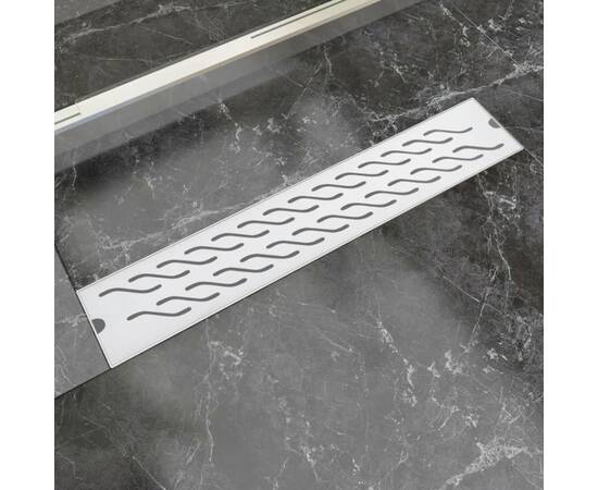 Rigolă duș liniară, model ondulat, oțel inoxidabil, 630x140 mm