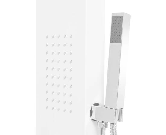 Sistem panel de duș din aluminiu, alb mat, 7 image
