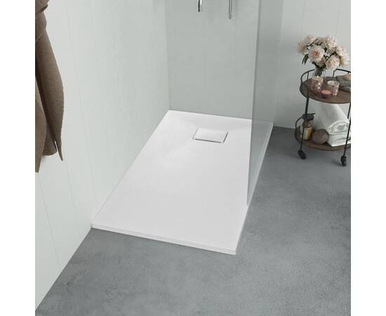 Cădiță de duș, alb, 100 x 80 cm, smc