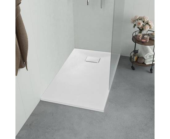Cădiță de duș, alb, 80 x 80 cm, smc