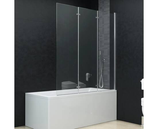Cabină de duș pliabilă, 3 panouri, 130 x 138 cm, esg