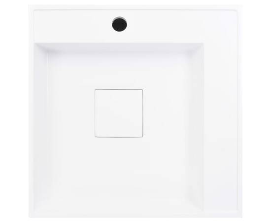 Chiuvetă, alb, 50 x 50 x 12,3 cm, compozit mineral/marmură, 6 image