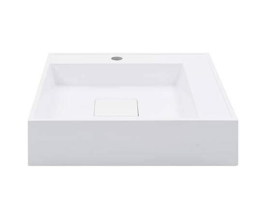 Chiuvetă, alb, 50 x 50 x 12,3 cm, compozit mineral/marmură, 3 image