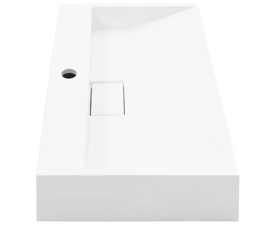 Chiuvetă, alb, 60x38x11 cm, conglomerat turnat mineral/marmură, 5 image