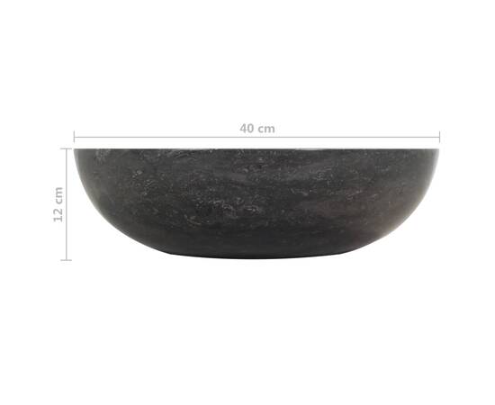 Chiuvetă, negru, 40 x 12 cm, marmură, 8 image