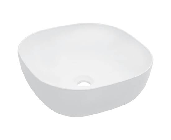 Chiuvetă de baie, alb, 42,5x42,5x14,5 cm, ceramică