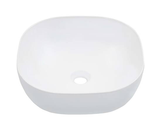 Chiuvetă de baie, alb, 42,5x42,5x14,5 cm, ceramică, 2 image